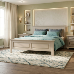 Pat din lemn masiv SEVA Bej Capuciono  | 120–180 cm