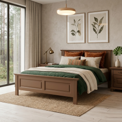 Pat lemn masiv SEVA Terra Brown  | 120–180 cm