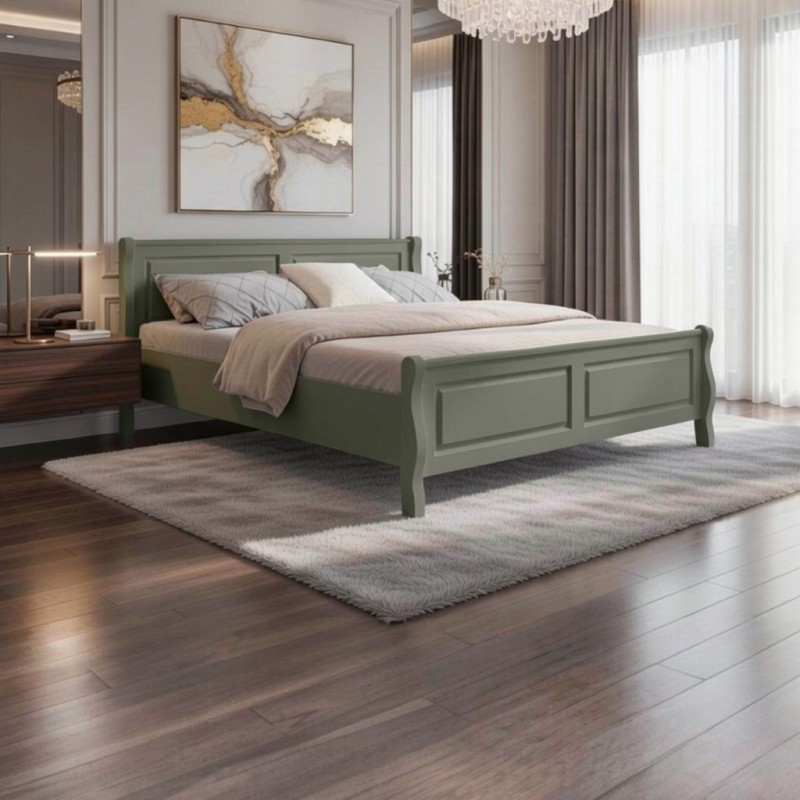 Pat BUCUR lemn masiv, 140 / 160 / 180 x 200 cm - VERDE