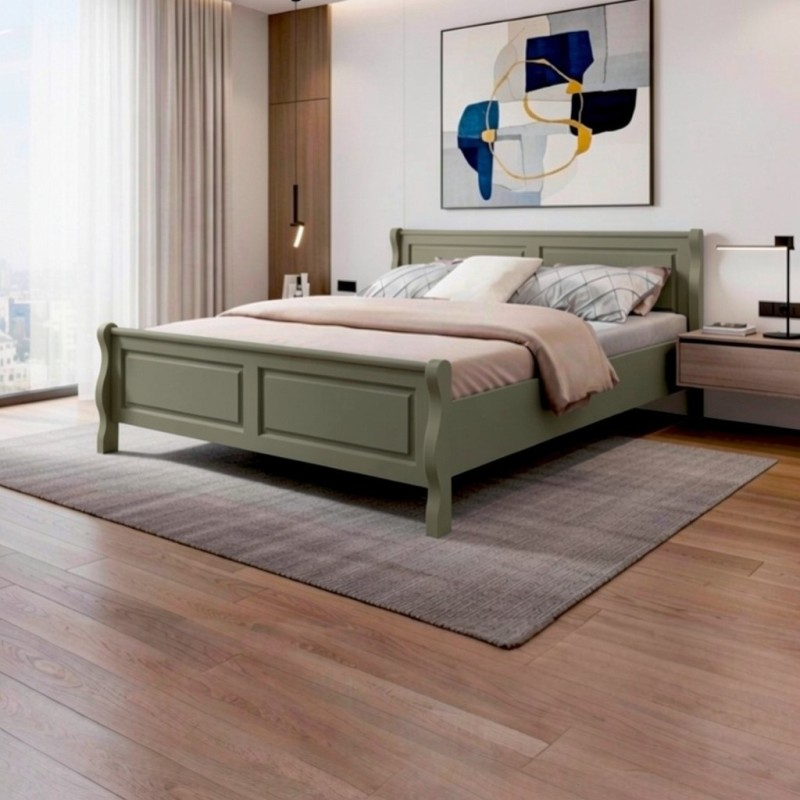 Pat BUCUR lemn masiv, 140 / 160 / 180 x 200 cm - VERDE