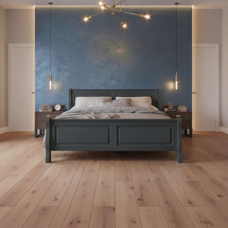 Pat BUCUR lemn masiv, 140 / 160 / 180 x 200 cm -GRI URBAN