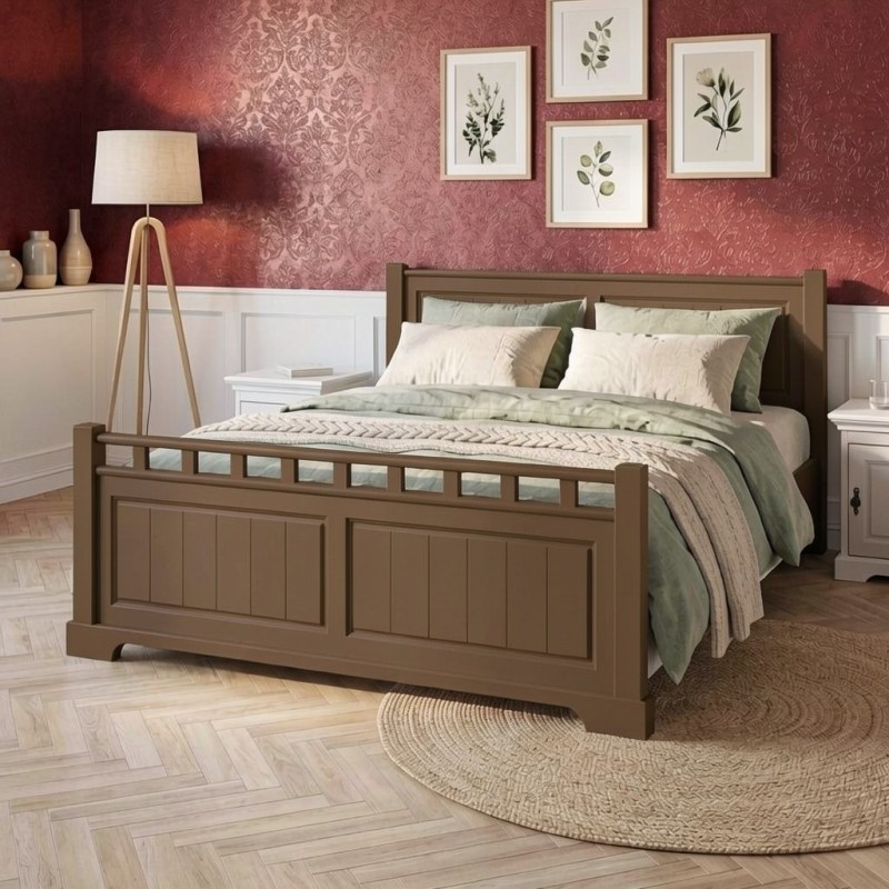 Cleo lemn masiv, 140 / 160 / 180x200 cm - Terra Brown