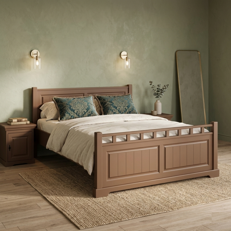 Cleo lemn masiv, 140 / 160 / 180x200 cm - Terra Brown