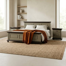 Pat Bucov lemn masiv 120 / 140 / 160  / 180x200 cm - VERDE SALVIE