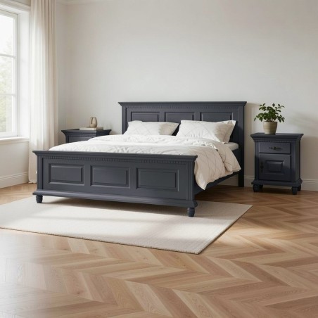 Pat Bucov 120 / 140 / 160  / 180x200 cm, lemn masiv, Gri Urban