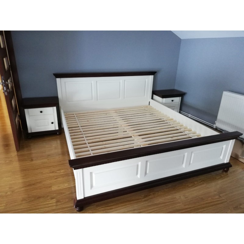 Pat Bucov  lemn masiv 120 / 140 / 160  / 180x200 cm, BEJ CAPUCINO