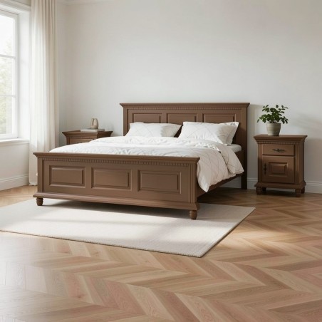 Pat Bucov 120 / 140 / 160  / 180x200 cm, lemn masiv, TERRA BROWN