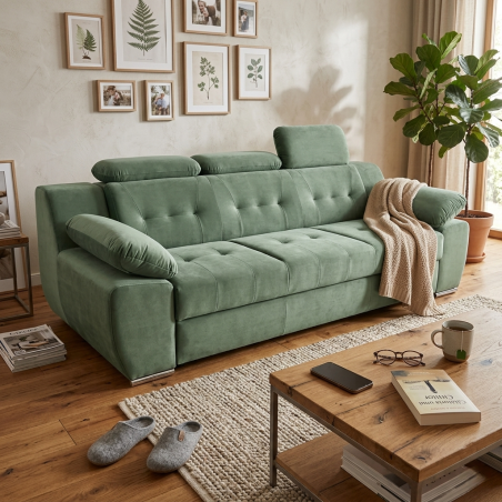 Canapea extensibilă 3 locuri Lord cu tetiere și brațe reglabile