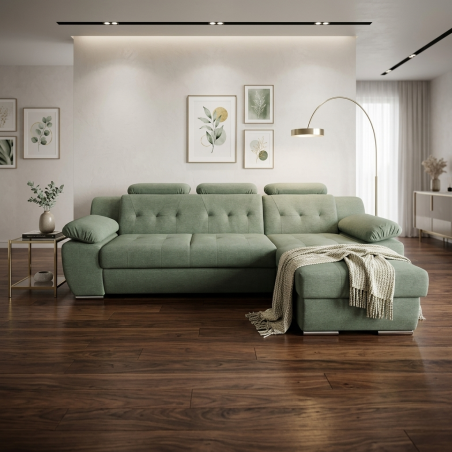 Coltar living extensibil LORD, tetiere reglabile & lada depozitare, personalizabil la comanda