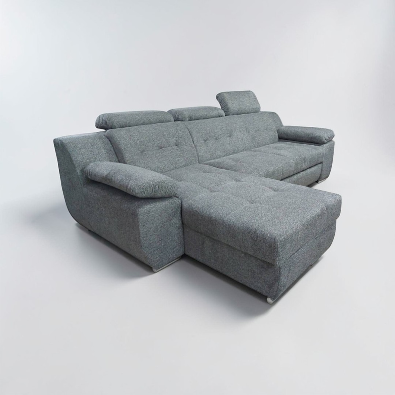 Colțar extensibil Luis modern cu tetiere reglabile și ladă