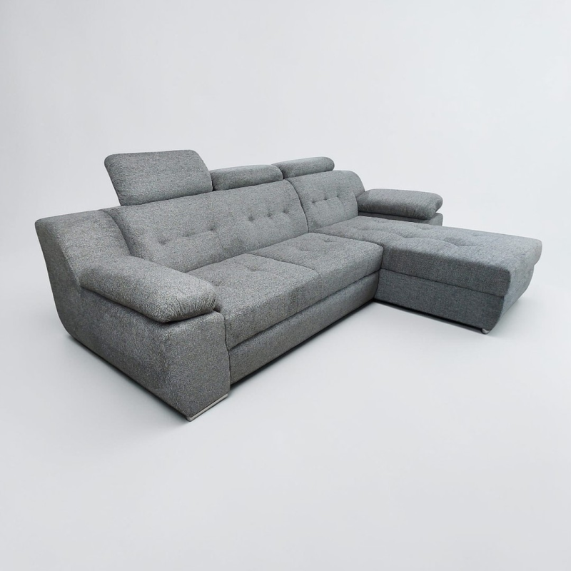 Colțar extensibil Luis modern cu tetiere reglabile și ladă