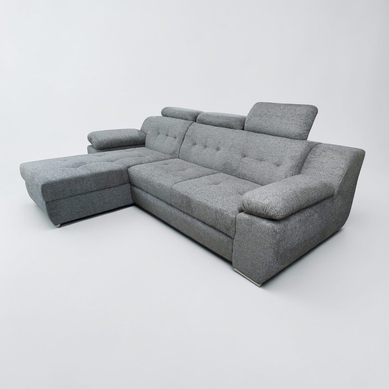 Colțar extensibil Luis modern cu tetiere reglabile și ladă