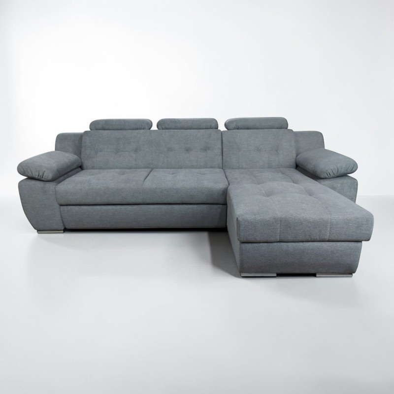 Colțar extensibil Luis modern cu tetiere reglabile și ladă