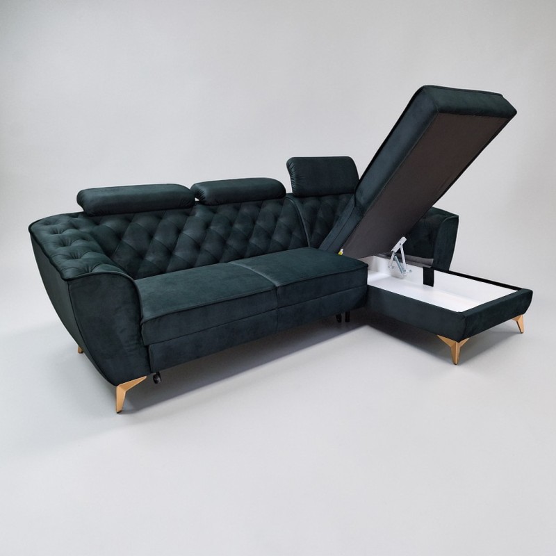 Coltar living Luis, modern, extensibil lada, tetiere reglabile