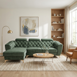 Coltar living Luis, modern, extensibil cu lada