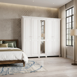 Dulap lemn masiv 5 uși dormitor – dulap mare tip dressing Bucov