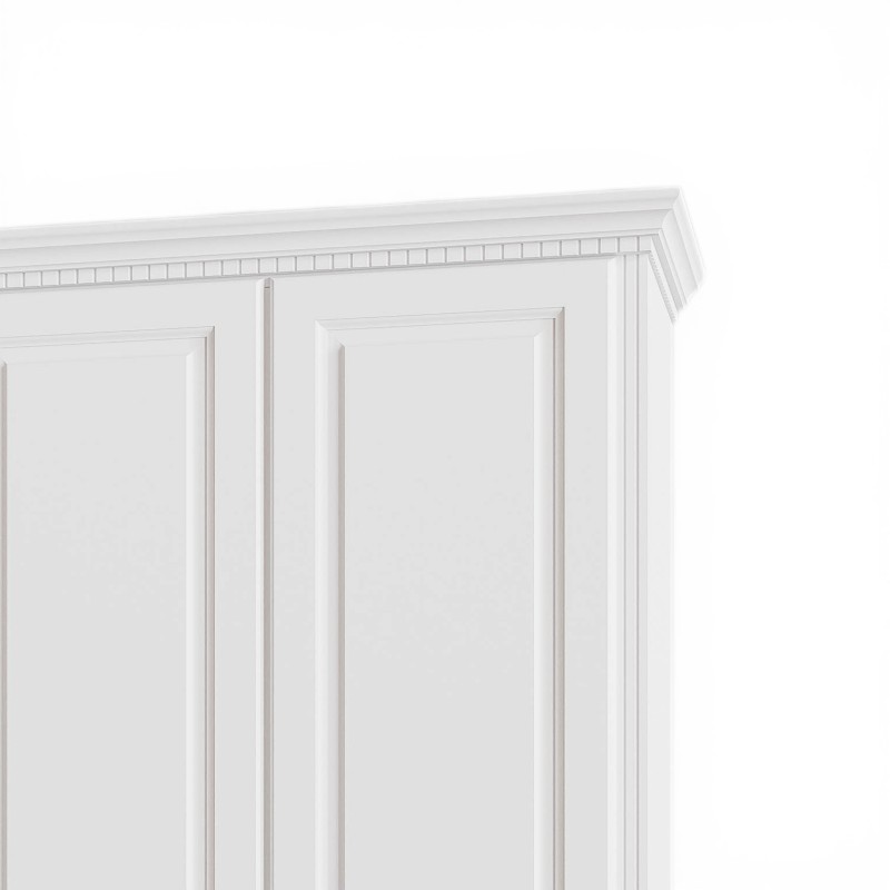 Dulap cu 5 usi si sertare Bucov, lemn masiv, finisaj Alb