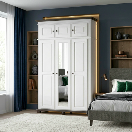 Dulap lemn masiv 3 uși suprapozabil – dulap înalt dormitor Seva