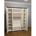 Dulap lemn masiv 4 uși Mara cu oglindă și suprapozabil