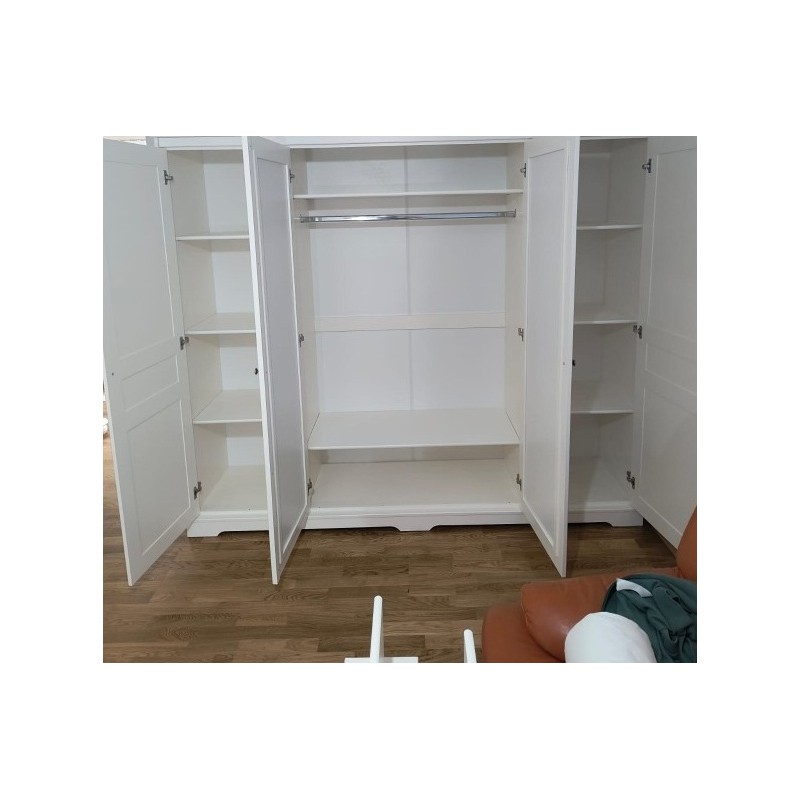 Dulap lemn masiv 4 uși cu oglindă – dulap elegant Cleo