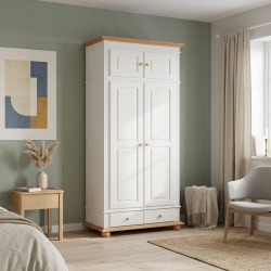 Dulap lemn masiv 2 uși suprapozabil – dulap înalt Seva