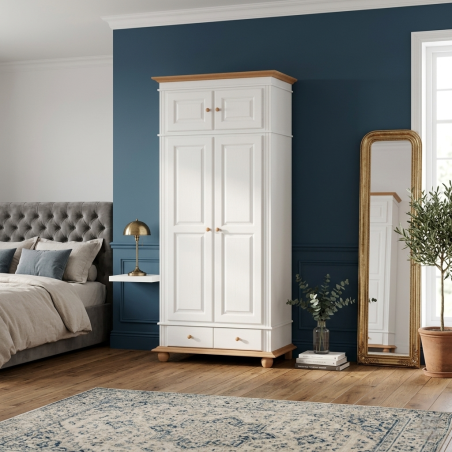 Dulap lemn masiv 2 uși suprapozabil – dulap înalt Seva