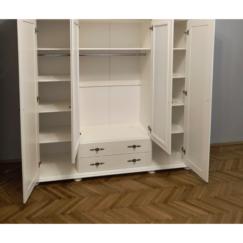 Dulap lemn masiv 4 uși și 2 sertare MARA – Organizare inteligentă dormitor | Sofastil