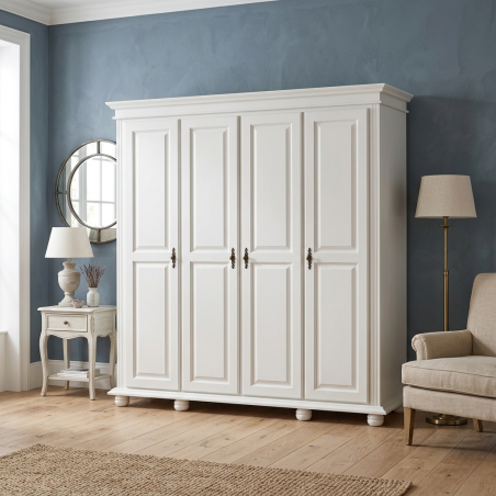 Dulap lemn masiv 4 uși SEVA – dulap clasic fără oglindă  Sofastil