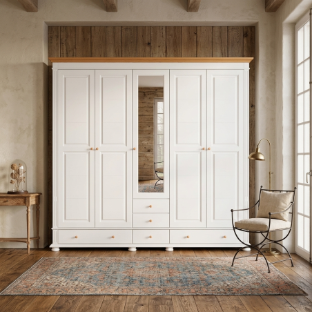 Dulap lemn masiv MARA cu 5 usi si 5 sertare