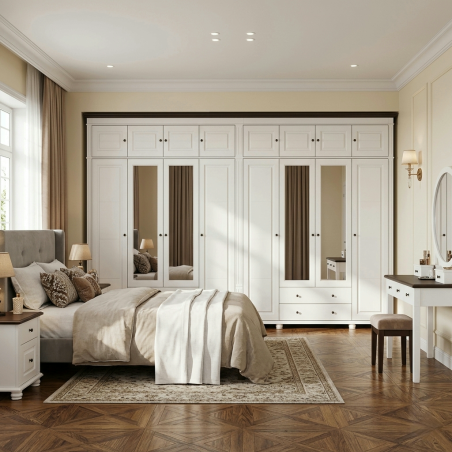 Dulap Lemn Masiv Mara – 8 Usi si 2 Sertare, suprapozabil | Mobilier Clasic