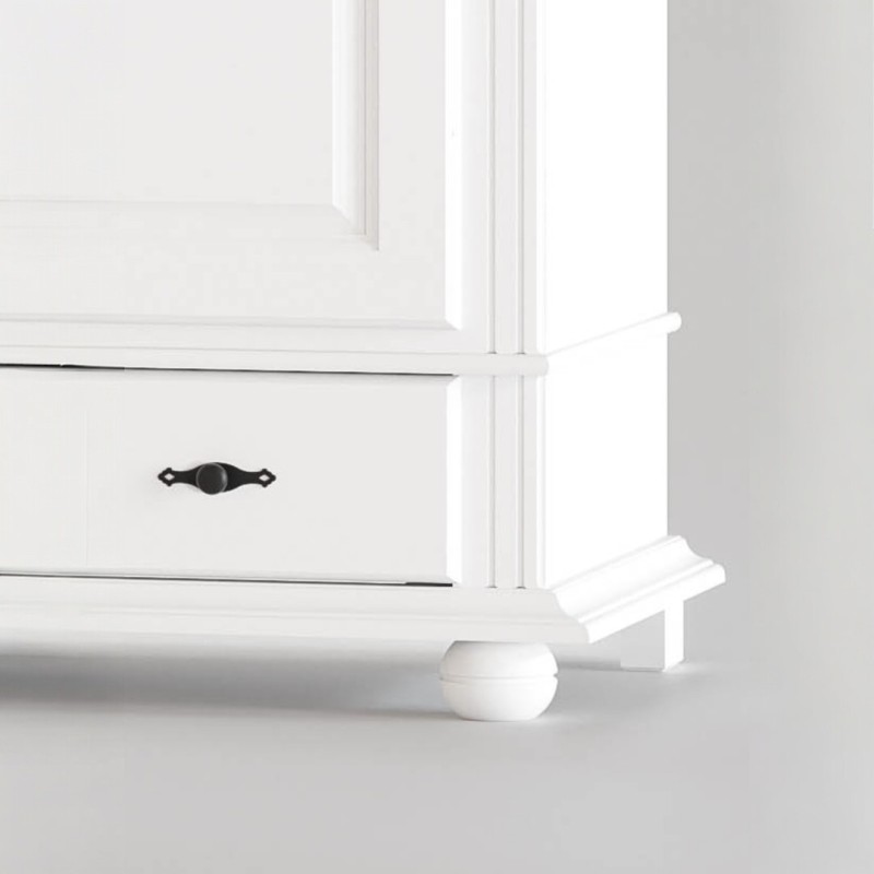 Dulap lemn masiv 4 uși SEVA cu 3 sertare H220 – dulap înalt și practic | Sofastil