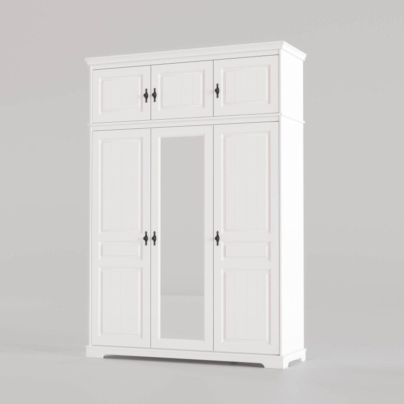 Dulap lemn masiv CLEO 3 uși suprapozabil – dulap elegant înalt | Sofastil