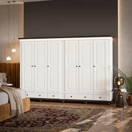 Dulap SEVA 6 usi pline si 4 serare, lemn masiv