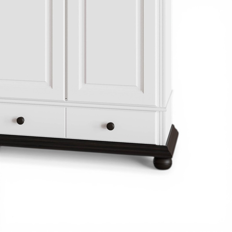 Dulap lemn masiv BUCOV 2 uși cu sertar și suprapozabil – solid și înalt