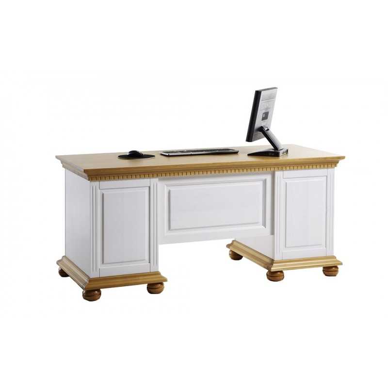 Birou lemn masiv BUCOV dublu cu etajera