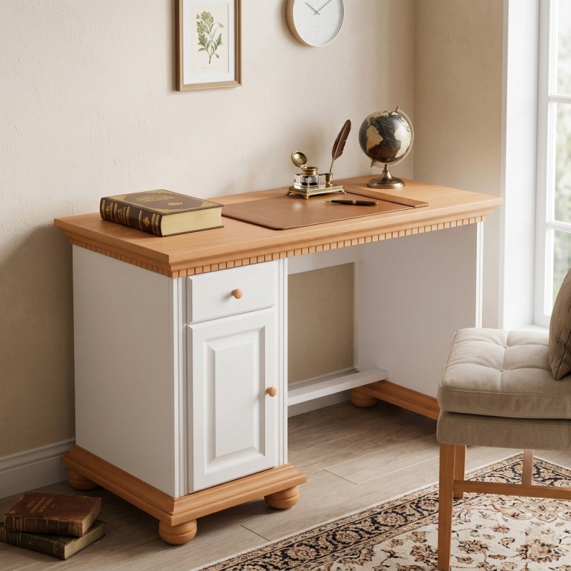 Birou mic lemn masiv Bucov – compact și elegant