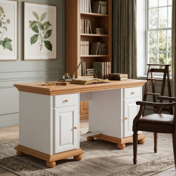 Birou mare lemn masiv Bucov – spațios și elegant