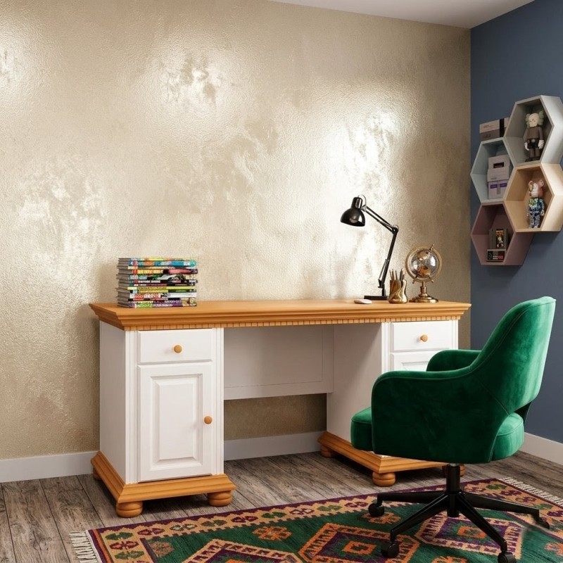 Birou mare lemn masiv Bucov – spațios și elegant