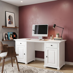 Birou Mara Lemn Masiv - 2 Usi 2 Sertare Home Office