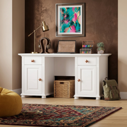 Birou Mara Lemn Masiv - 2 Usi 2 Sertare Home Office