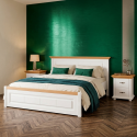 Pat lemn masiv 140x200 Mara tăblie mică – ideal pentru spații mici