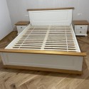 Pat lemn masiv 160x200 Mara tăblie mică – pat matrimonial stabil pentru spații mici