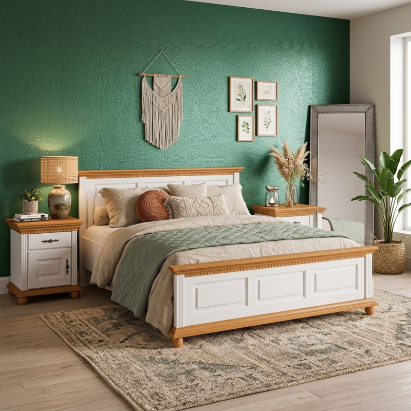 Pat lemn masiv 180x200 Bucov – pat king size premium din lemn natural