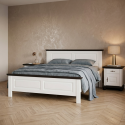 Pat lemn masiv 180x200 Seva – alb, natur sau nuc, pat king size modern aerisit