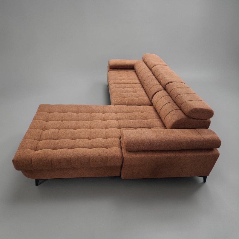 Coltar extensibil DAVID 2, cu lada de depozitare, tetiere reglabile si picioare metalice