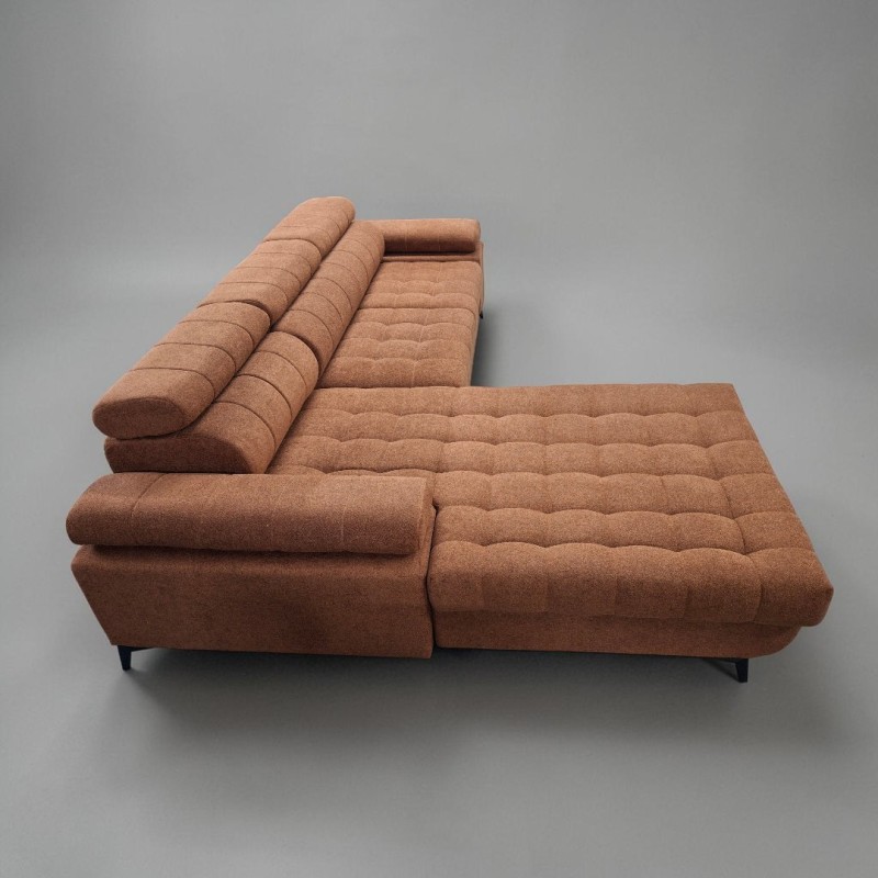 Coltar extensibil DAVID 2, cu lada de depozitare, tetiere reglabile si picioare metalice