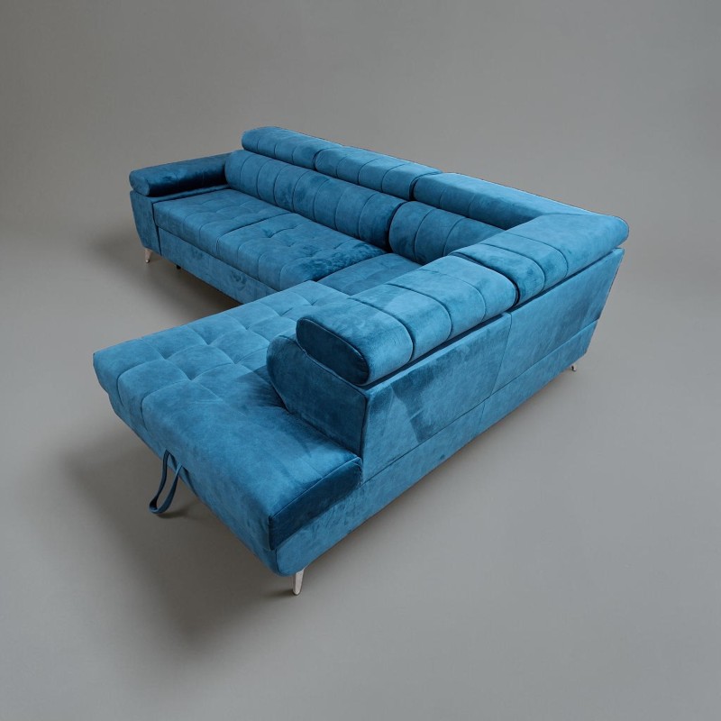 Colțar extensibil mare David cu tetiere reglabile pentru livinguri spațioase