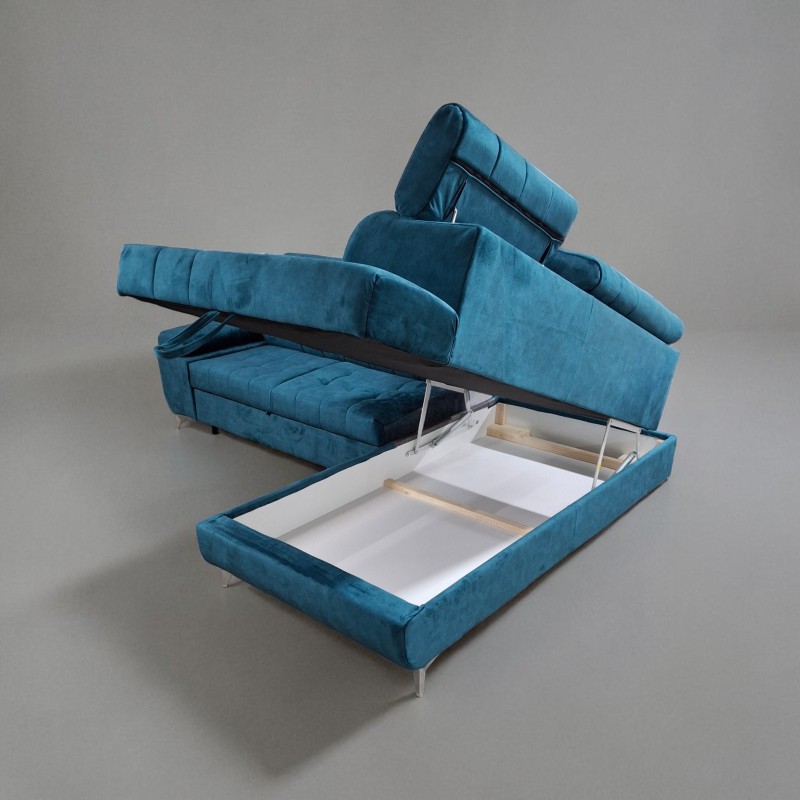 Colțar extensibil mare David cu tetiere reglabile pentru livinguri spațioase