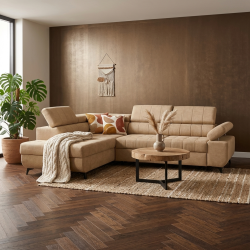 Colțar extensibil mare David cu tetiere reglabile pentru livinguri spațioase