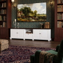 Comodă TV Mara din lemn masiv – 220 cm, 4 uși și 1 sertar